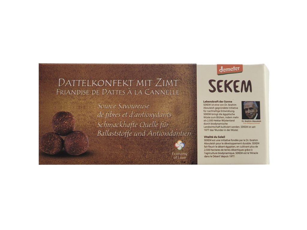 BIO DEMETER SEKEM FAHÉJAS DATOLYAGOLYÓ 120G